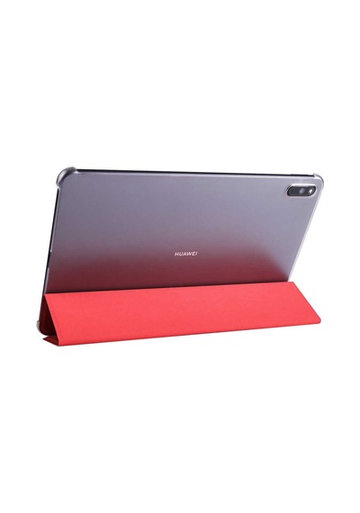 Lexroo Huawei Matepad 11 2021 Smart Cover Standlı 1-1 Kılıf - Kırmızı Kapaklı Kılıf