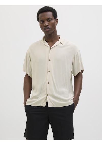 Jack & Jones Erkek Kısa Kollu Gömlek - Jeff - 12268443 Moonbeam Çok Renkli