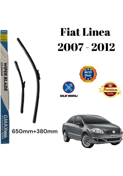 Fiat Linea 2007 2008 2009 2010 2011 2012 Uyumlu Araca Özel Ön Cam Silecek Süpürgesi Takımı 650mm + 380mm GLZ03208446
