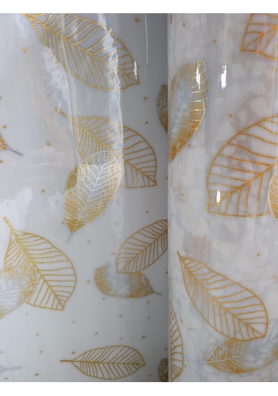 80 Cm X 200cm Yaprak Desenli Masa Örtüsü Bej