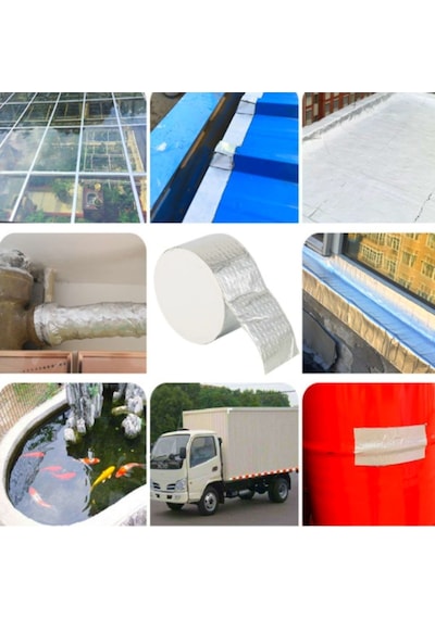 Buffer 2 Mt Yüksek Sıcaklık Dayanan Su Geçirmez Çatı Duvar Çatlak Onarıcı Yapışkan Bant Folyo 2 Mt X 5 Cm