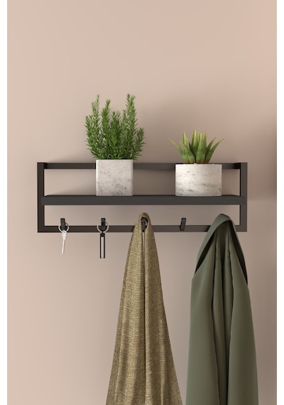 Aju Portmanto Duvar Askılığı Modern Metal Askılık Hol Koridor Mutfak Banyo Havlu Elbise Anahtar Askısıı Antrasit