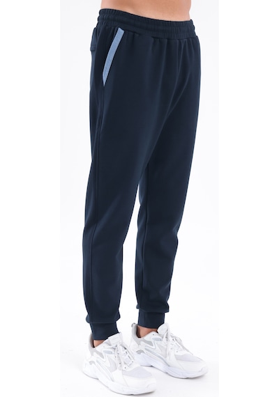 Rowinger Modal Karışımlı Yumuşak Dokulu Kontrast Biye Detaylı Erkek Jogger Eşofman Altı Navyblue