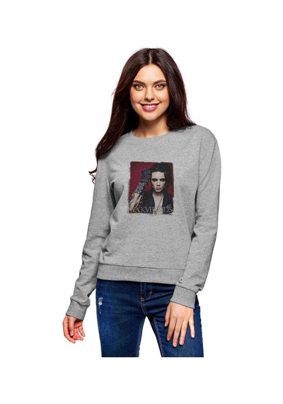Black Veil Brides All Your Hate Baskılı Gri Kadın Sweatshirt