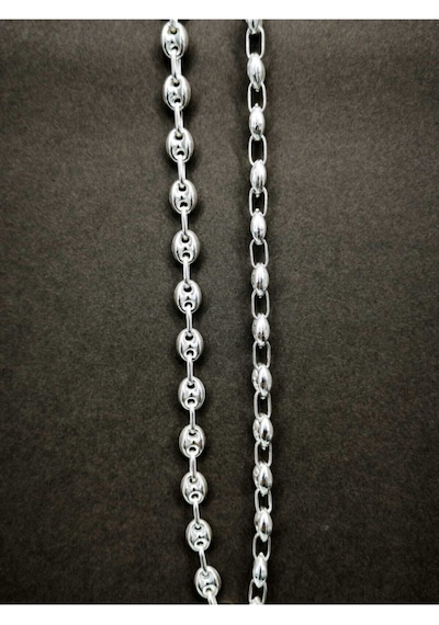 Omar Silver Unisex Gemici Arpa 6Mm Gümüş Kolye Zincir