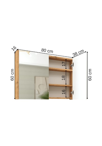 Roomart Ad7 Kulpsuz Çift Kapaklı Ahşap-Mat Beyaz Mdf 80 Cm Beyaz