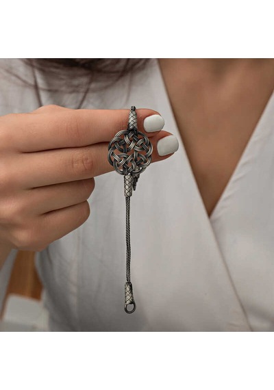 Gümüş Kazaziye Örgü Bileklik T7232 Gümüş