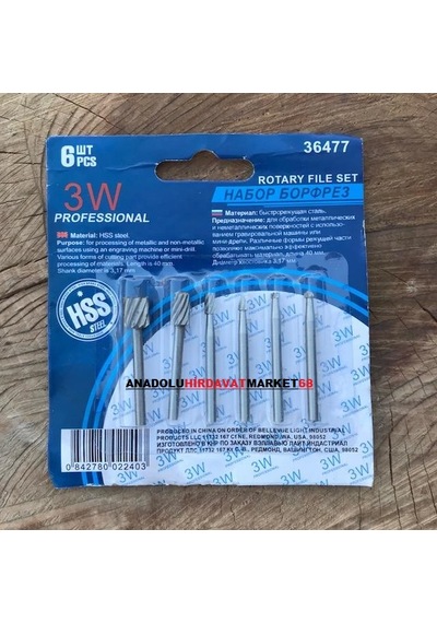 3W Çelik 6Pcs Hss Ahşap Oyma Seti Freze Seti Gravür Ucu
