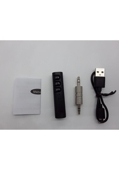 Bluetooth Araç Kiti Hands Free Müzik Alıcısı Ses Adaptörü Aux Siyah