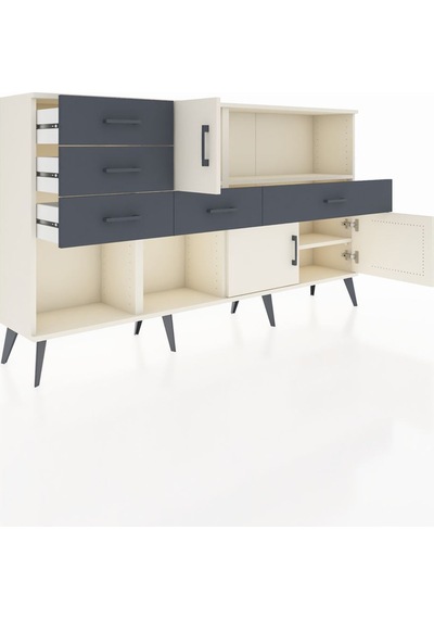 Arges Konsol 2 Raflı 5 Çekmeceli 3 Kapaklı 176x30x99 Aytaşı-aytaşı/antrasit Aytası/antrasıt - Aytası Arges Konsol 2 Raflı 5 Çekmeceli 3 Kapaklı 176x30x99 Aytaşı-aytaşı/antrasit Aytası/antrasıt - Aytası