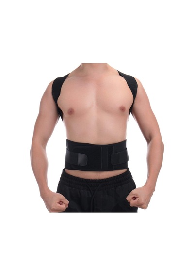 Unisex Siyah Manyetik Dik Duruş Kifoz Korsesi
