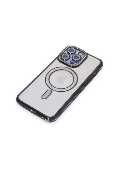Apple  Uyumlu  iPhone 14 Pro Kılıf Joke Simli Magneticsafe Kılıf Siyah
