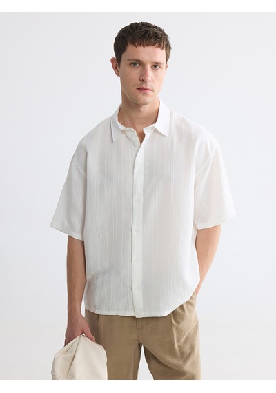 Lcw Vision Ekru Regular Fit Erkek Dokulu Gömlek