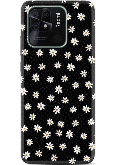 Xiaomi Redmi 10C Kılıf Resimli Desenli Silikon Platinium Series Papatyalar 1866
