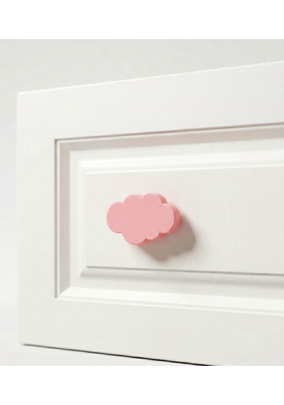 Bulut Tasarım Dolap Kulpu- Çocuk , Bebek Odası Kulp - Modern Ve Şık 30mm Vida İle Birlikte Pembe