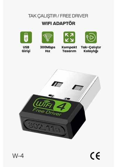 Usb Wifi Adaptör Kablosuz Wifi İnternet Alıcı Ağ Kartı Masaüstü Bilgisayar Pc 300 Mbps 802.11n 89387502