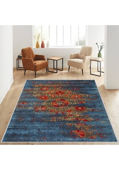 Rovigo Home Dijital Baskı Kaymaz Taban Salon Halısı Rvg1256 Çok Renkli