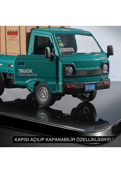 1:16 Ölçekli Işıklı Sesli Uzaktan Kumandalı Buhar Atışlı 2.ghz Frekans Akrobasi Pikap Yeşil