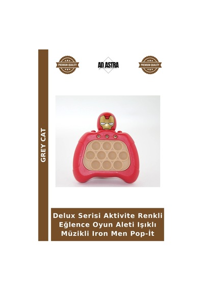 Delux Serisi Aktivite Renkli Eğlence Oyun Aleti Işıklı Müzikli Iron Men Pop-it