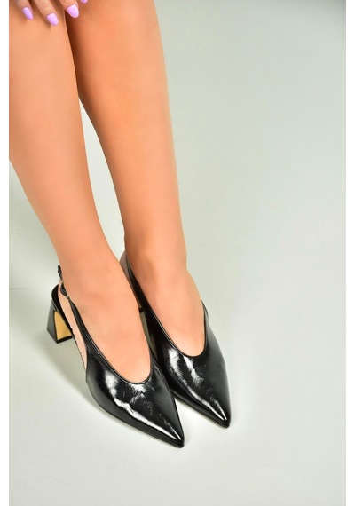 Fox Shoes U654080009 Siyah Kalın Topuklu Kadın Ayakkabı Siyah