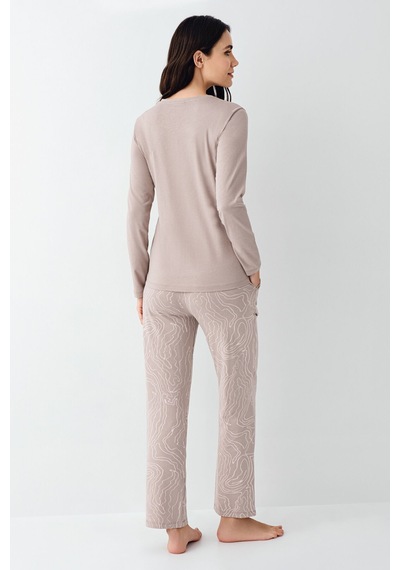 Pierre Cardin Kadın Kahverengi Pijama Takımı Pc9097-s-v1 Kahverengi