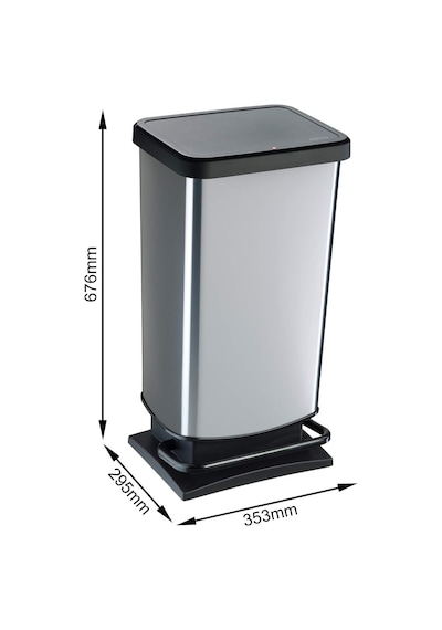 Paso Çöp Kutusu 40 L, Plastik, Siyah, 40 Liter