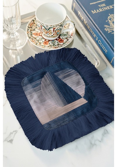Lüks Geometrik Saçaklı Kahve Yanı Sunumluk Peçete - Soyut Modern Lacivert Gri Bardak Altlığı Mendil Doygun Lavanta Tarçın Lüks Geometrik Saçaklı Kahve Yanı Sunumluk Peçete - Soyut Modern Lacivert Gri Bardak Altlığı Mendil Doygun Lavanta Tarçın