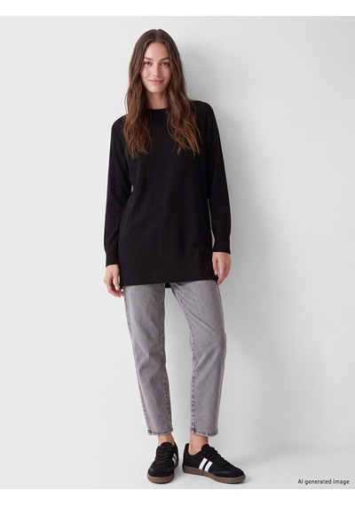 Lcw Modest Siyah Kadın Basic Triko Tunik