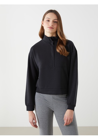Lcwaıkıkı Classic Siyah Dik Yaka Kadın Sweatshirt