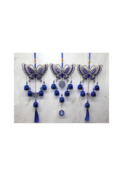 3 Adet Metal Nazar Boncuğu Çan Metal Dekoratif Çan, Duvar Süsü, Nazar Asma Süs, Evil Eye Charm Diğer