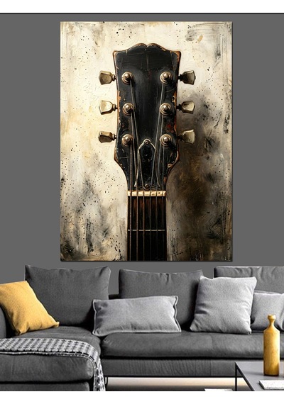 Eski Bir Gitarın Yakın Planı Dekoratif Kanvas - Mdf Ahşap Tablo