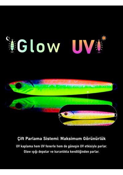 Jig, Zoka, Suni Yem, Glow Uv Metal Jig, 40gr 9cm Tide 40