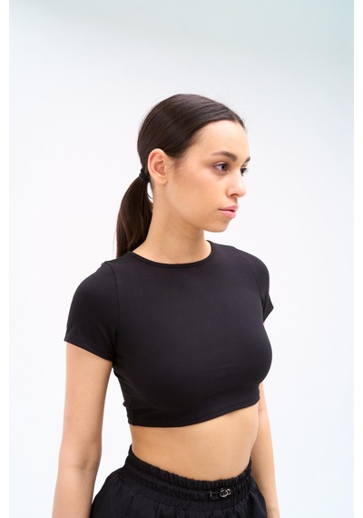 Normal People Era - Crop Top Üst / 95%cotton 5%elastane Siyah