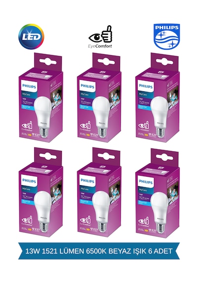Philips Mycare Led Lamba 13w - 100w 6500k Beyaz Işık 1521 Lümen 6 Adet