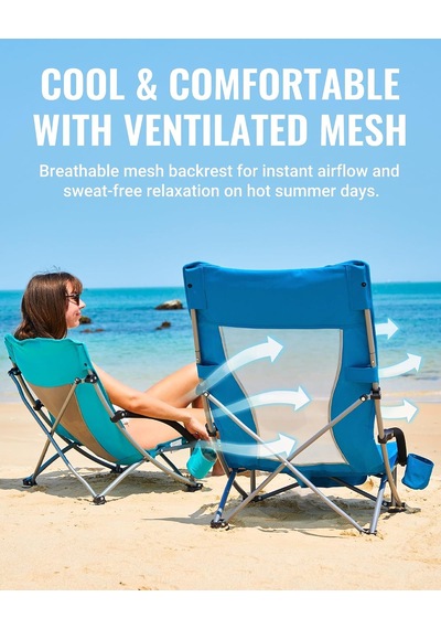 Kingcamp Lilac Beach Chair Plaj Ve Dinlenme Sandalyesi Blue Çok Renkli
