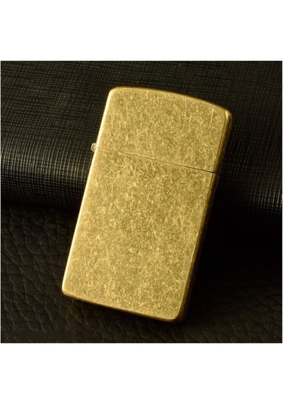 Kuboy Vintage Çakmak Benzinli Slim Çakmak Antik Altın Renk Bronz