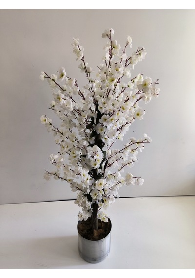 Rüzgar Yapay Çiçekçilik 120 Cm Erik Dalı Ağacı Beyaz