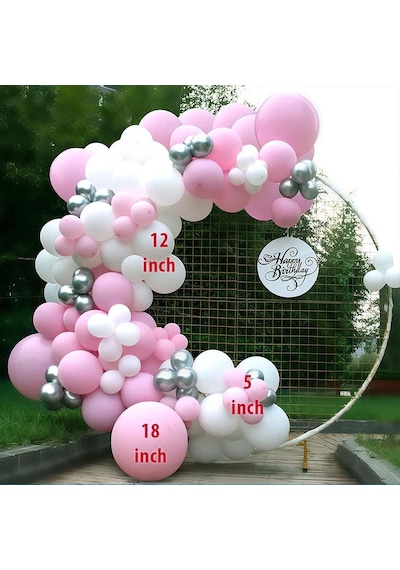 10-12 İnç Beyaz Rose Gold ve Konfetili Karışık Balon 10 Adet