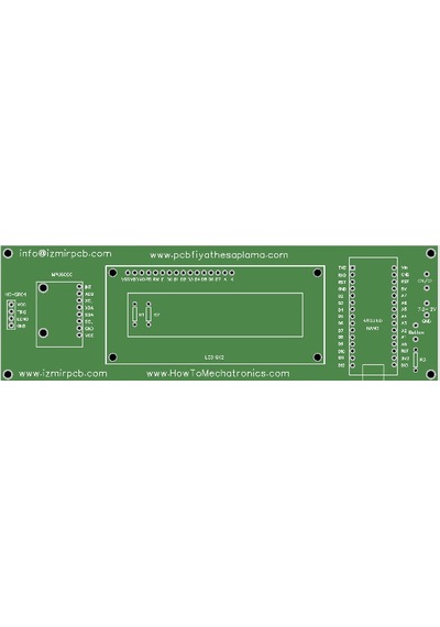 Arduino Mesafe Ölçer Ve Dijital Su Terazisi Devre Kartı