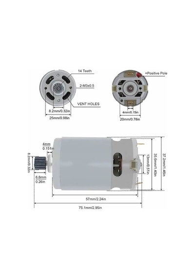 Devremarkt Rs550 Dc Motor 21v 14 Diş Güçlü Performans, Yüksek T