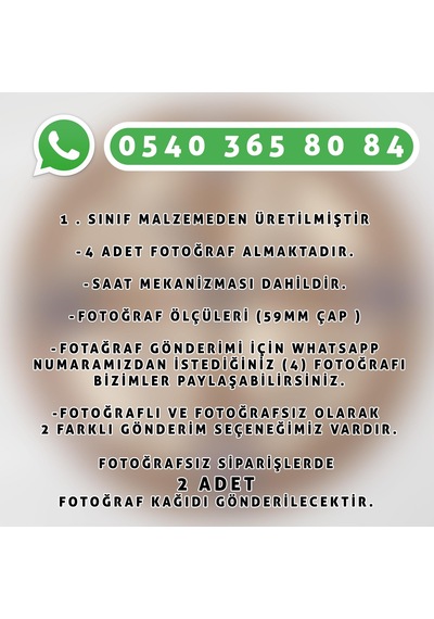 4 Fotoğraflı Özel Tasarım Ahşap Duvar Saati Kişiye Özel Hediye-730 04