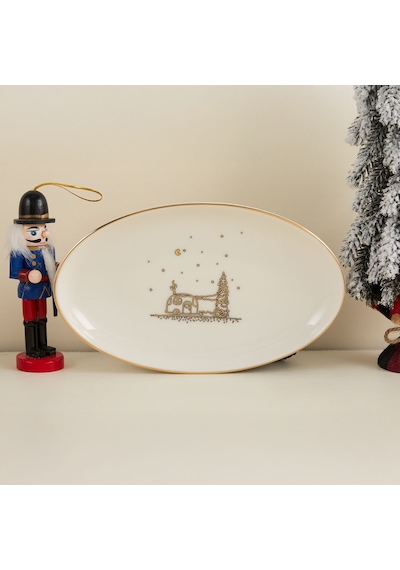 Aryıldız New Year Feast Kayık Tabak 20 Cm Çok Renkli
