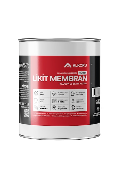 Alkoru 5 Kg Süper Likit Membran Kauçuk Ve Elyaf Katkılı