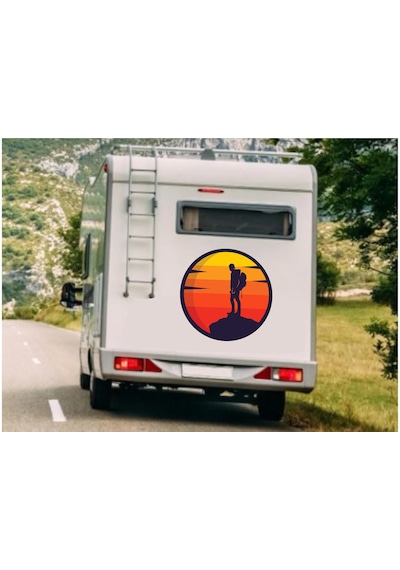 Dağcı Adventure Kamp Sticker - 4x4 Off Road Pickup Camping Sticker - Araba Oto Motosiklet Karavan Sticker - 02132 10X10 Cm