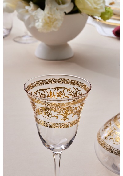 Karaca Royal Bone Victoria 25 Parça Bardak Kadeh Ve Karaf Seti Gold Gold