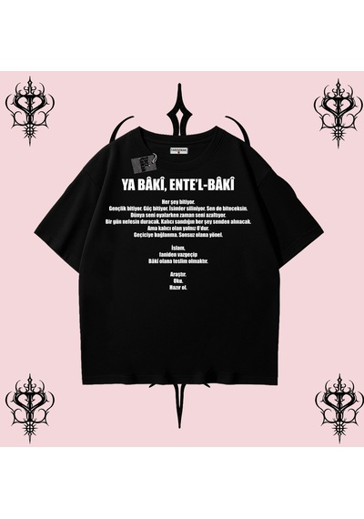 Tarzsokak Ya Bâkî Ente L Bâkî Rabbimin 99 İsminden İlham Alan Oversize Unisex Tişört Manevi Streetwear S Tarzsokak Ya Bâkî Ente L Bâkî Rabbimin 99 İsminden İlham Alan Oversize Unisex Tişört Manevi Streetwear S