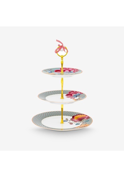 Mavi Porselen Kek Standı 26,5 Cm