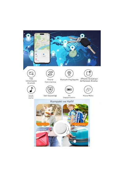 Akıllı Takip Cihazı Gps Apple Uyumlu iOS Uyumlu Taşınabilir Takip Cihazı Bul Uygulama