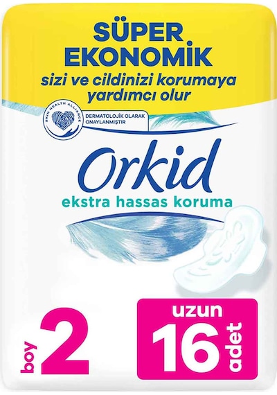 Orkid Hijyenik Ped Extra Hassas Hijyenik Ped Uzun 16'lı