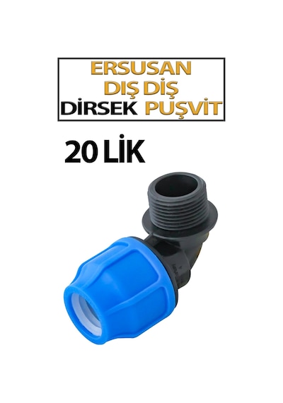 20 Mm Dış Diş Dirsek Puşvit Bağlantı Aparatı